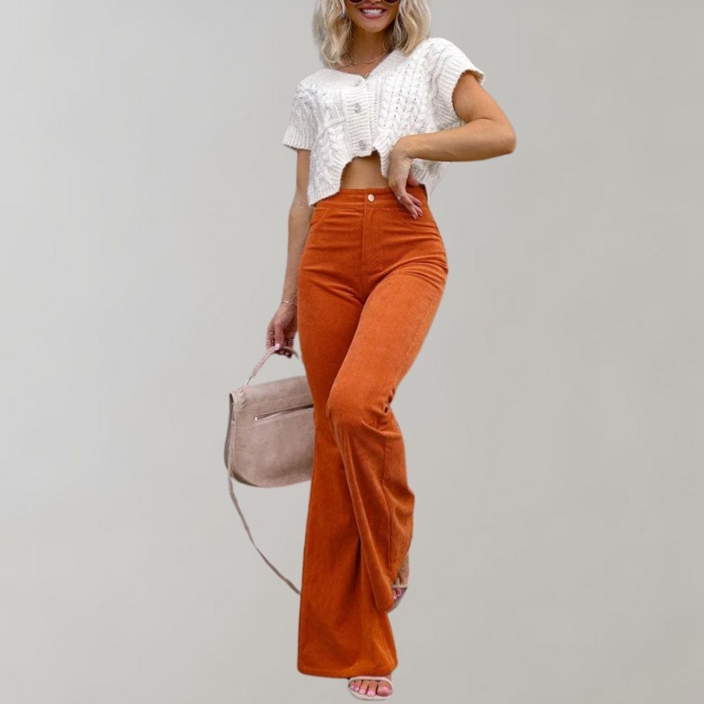 Josephine - Uitlopende Corduroy Broek