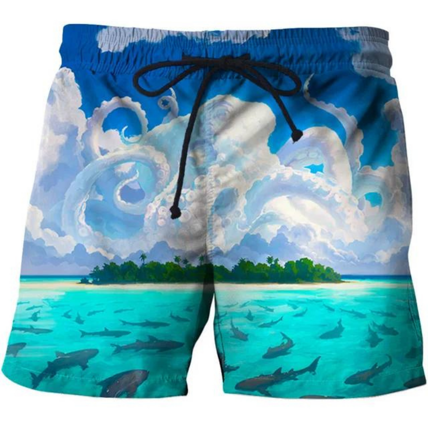 Justin - Kokosnootboomprint Comfortabele Zwembroek