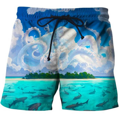 Justin - Kokosnootboomprint Comfortabele Zwembroek