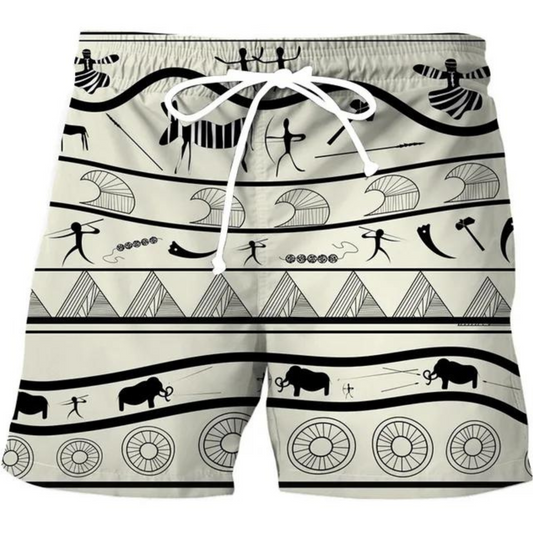 Justin - Kokosnootboomprint Comfortabele Zwembroek