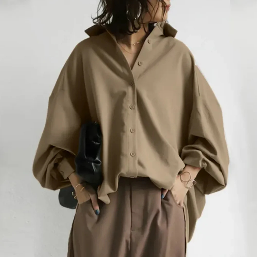 Olijve - Oversized Button Down Overhemd