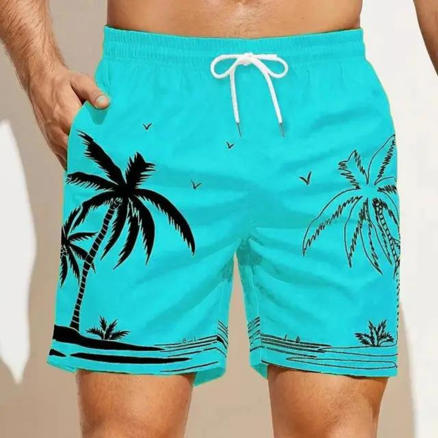 Justin - Kokosnootboomprint Comfortabele Zwembroek