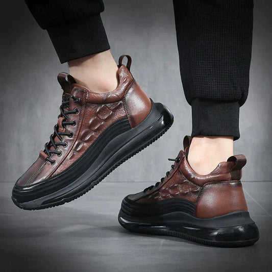 Lanny - Leren Sneakers Krokodillenprint