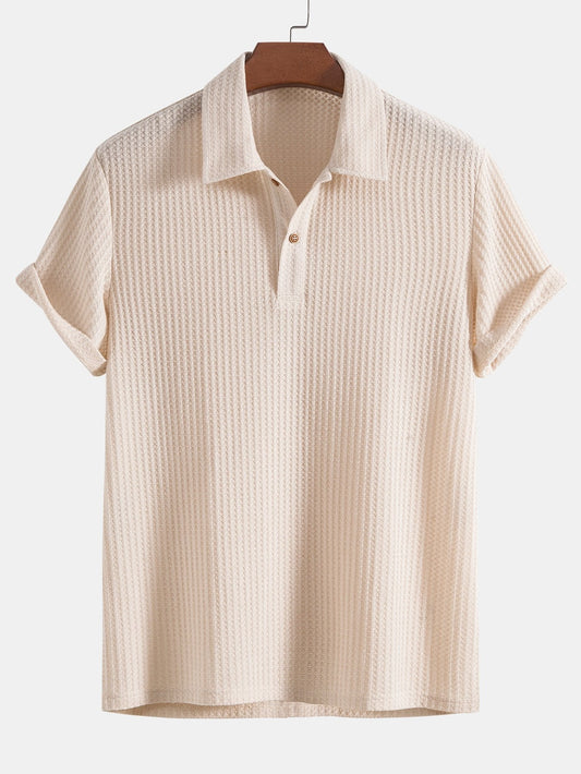 Georg - Gebreid Wafel Poloshirt